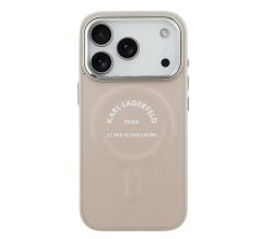 Чехол кожанный Karl Lagerfeld MagSafe для iPhone 17 Pro Max розовый