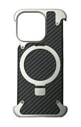 Чехол Carbon Movenchy Fanshi Series Magsafe для iPhone 15 Pro натуральный титан