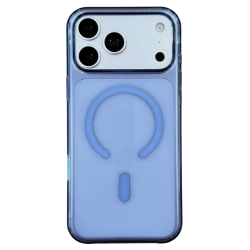 Чехол пластиковый ClearCase MagSafe для iPhone 18 Pro Max голубой