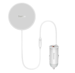 Автомобильный держатель Baseus CW01 с беспроводной зарядкой белый