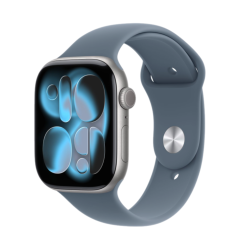 Apple Watch Series 11, 46 мм, корпус из алюминия цвета «серый космос», спортивный ремешок синего цве