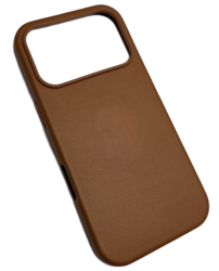 Чехол кожаный LeatherCase MagSafe для iPhone 17 Pro коричневый