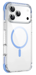 Чехол пластиковый Wiwu Hybrid Ultra с MagSafe для iPhone 17 Pro прозрачный с голубым
