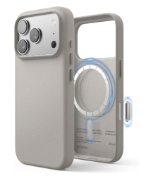 Чехол Elago c MagSafe кожаный для iPhone 17 Pro светло-серый