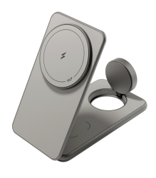 Док-станция VLP Alum Power Pro Qi2 3 в 1 натуральный титан