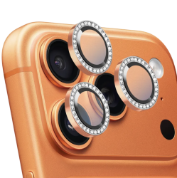 Защитное стекло камеры Keephone Maria для iPhone 17 Pro/17 Pro Max оранжевое с блестками