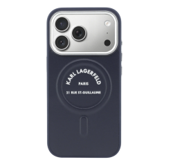 Чехол кожанный Karl Lagerfeld MagSafe для iPhone 17 Pro Max розовый