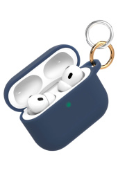 Чехол силиконовый VLP Charm для Apple AirPods Pro 3 темно-синий