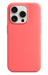 Чехол силиконовый Silicone Case MagSafe для iPhone 15 Pro Max коралловый