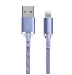 Кабель Vyvylabs Crystal Lightning to USB 2.4A (1м) фиолетовый