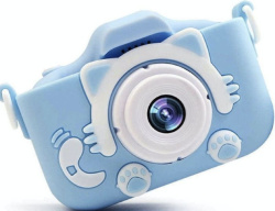 Детский цифровой фотоаппарат Котик голубой