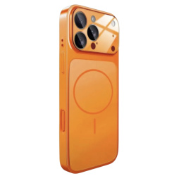 Чехол пластиковый AG Glass с MagSafe для iPhone 17 Pro Max оранжевый