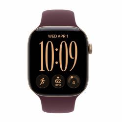 Apple Watch Series 12, 42 мм, корпус из алюминия золотого цвета, спортивный ремешок бордового цвета