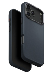 Чехол кожанный Uniq Lyden MagSafe для iPhone 17 Pro Max серо-синий