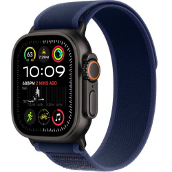 Apple Watch Ultra 2 (2024) GPS + Cellular, 49 мм, корпус из черного титана, ремешок Trail синего цвета