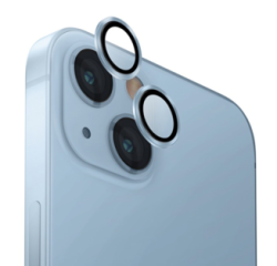 Защитное стекло камеры Глазурь для iPhone 15/15 Plus 3D голубое