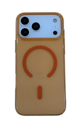 Чехол пластиковый с MagSafe для iPhone 17 Pro Max оранжевый
