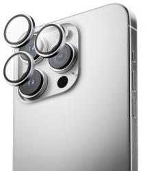 Защитное стекло камеры Anank Titanium Lens Guard для iPhone 16 Pro/16 Pro Max серебристое