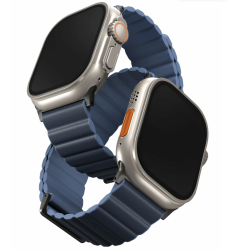 Ремешок Uniq Revix Leather для Apple Watch 42/44/45/49 мм сине-черный