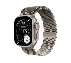 Apple Watch Ultra 3 GPS + Cellular, 49 мм, корпус из натурального титана, ремешок Milanese бежевого цвета