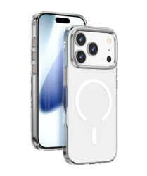 Чехол пластиковый Wiwu Invisible Ultra с MagSafe для iPhone 17 Pro прозрачный с серебристым