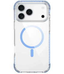Чехол пластиковый Wiwu Hybrid Ultra с MagSafe для iPhone 17 Pro Max прозрачный с голубым