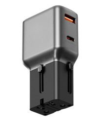 СЗУ Energea TravelGo 3в1 Type-C+USB 35W серое