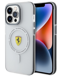 Чехол Ferrari MagSafe для iPhone 15 Pro Max прозрачный с черным