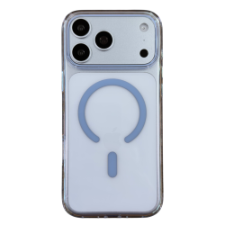 Чехол пластиковый Keephone Aurora с MagSafe для iPhone 18 Pro прозрачный с голубой