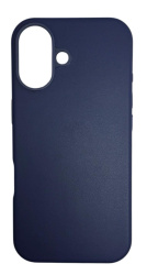 Чехол кожаный LeatherCase MagSafe для iPhone 17 темно-синий