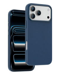 Чехол кожанный Keephone Peekaboo с MagSafe для iPhone 17 Pro темно-синий