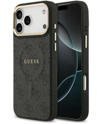 Чехол Guess MagSafe для iPhone 17 Pro Max под кожу с лого черный