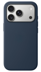 Чехол силиконовый Silicone Case Magsafe для iPhone 17 Pro серо-синий