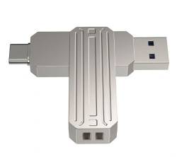 Флешка Wiwu 2 в 1 USB 3.2 32Gb серая