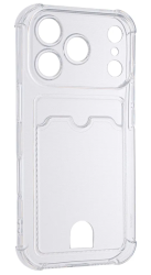 Чехол силиконовый для iPhone 17 Pro Max прозрачный с отделом под карту