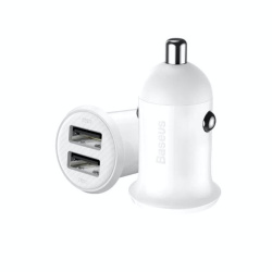АЗУ Baseus Grain Car Charger 2USB 4.8A белое