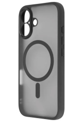 Чехол силиконовый Onzo c MagSafe для iPhone 16 матовый темно-серый