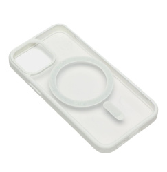 Чехол силиконовый ClearCase MagSafe для iPhone 16 Pro прозрачный c белыми бортами