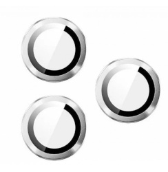 Защитное стекло камеры Wiwu Lens Guard для iPhone 15 Pro/15 Pro Max серебристое