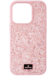 Чехол Swarovski для iPhone 14 Pro пыльно-розовый