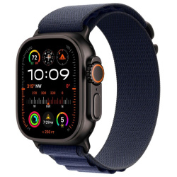 Apple Watch Ultra 2 (2024) GPS + Cellular, 49 мм, корпус из черного титана, ремешок Alpine темно-синего цвета