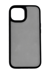 Чехол силиконовый Wiwu Premium для iPhone 15 матовый затемненный с черной окантовкой