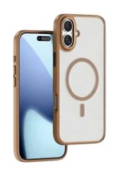 Чехол пластиковый Wiwu Armor Pro с MagSafe для iPhone 17 матовый с золотым