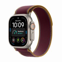 Apple Watch Ultra 4 GPS + Cellular, 49 мм, корпус из натур. титана, ремешок Trail бордового цвета