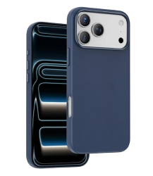 Чехол кожанный Keephone Peekaboo с MagSafe для iPhone 17 Pro Max темно-синий