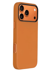 Чехол кожаный Kzdoo MagSafe для iPhone 17 Pro Max оранжевый