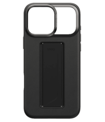 Чехол кожанный Uniq Heldro Pro MagSafe для iPhone 17 Pro Max черный с подставкой