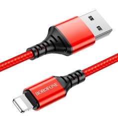 Кабель Borofone X85 USB to Lightning красный