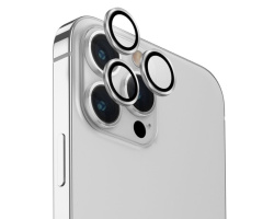 Защитное стекло камеры Uniq Optix для iPhone 15 Pro/15 Pro Max серебристое