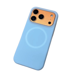 Чехол силиконовый Case с MagSafe для iPhone 17 Pro Max голубой